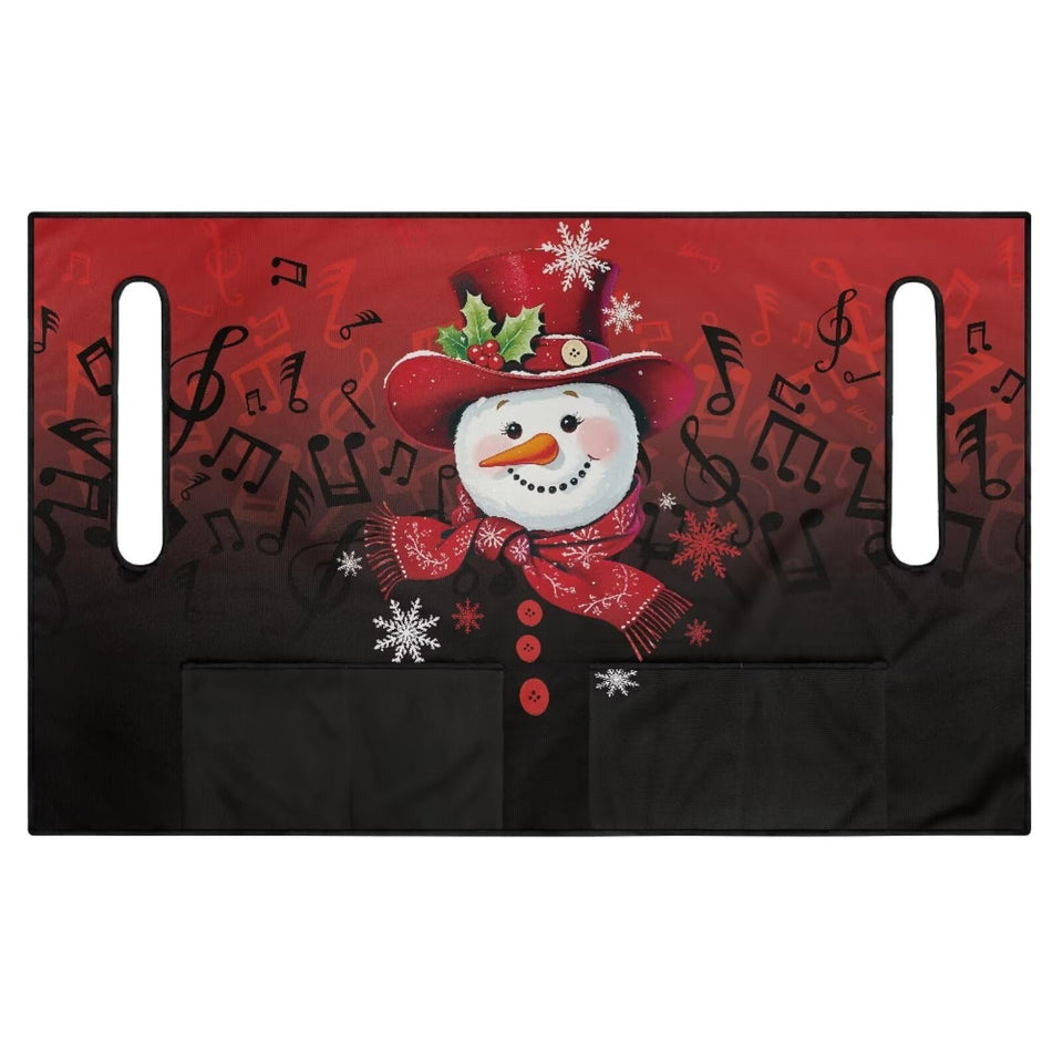 Semiouray Snowman golf cart seat cover showing festive protection and style.
