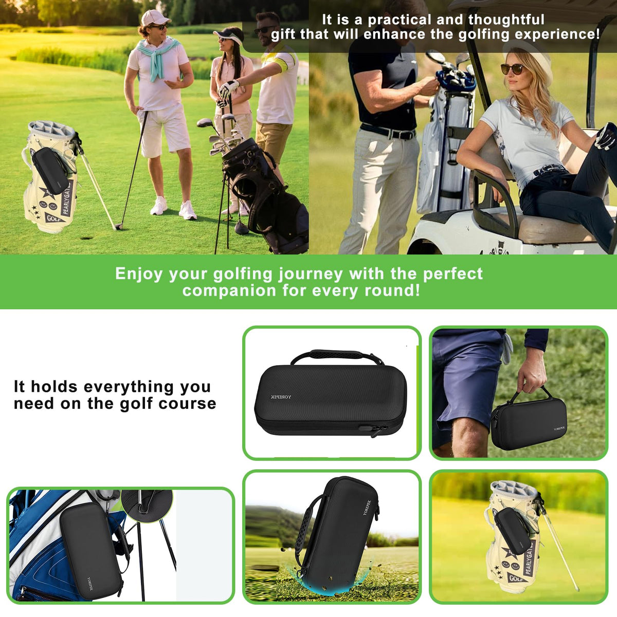 SENIKO golf bag protective EVA shell cushions valuables against bumps and drops.