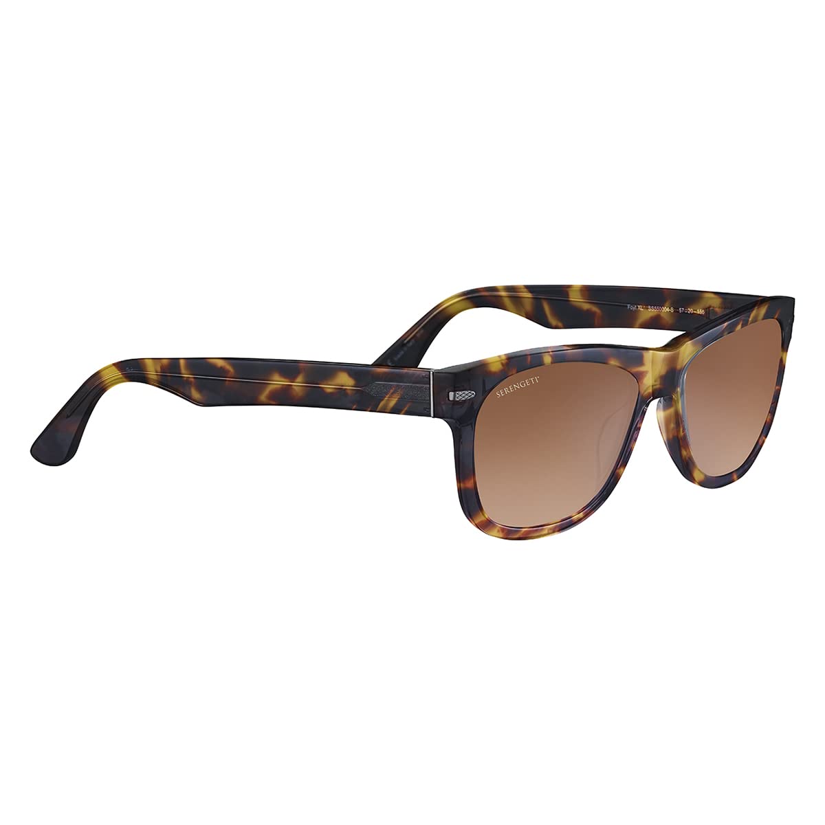 Serengeti FOYT large shiny tort Havana sunglasses with mineral polarized lenses for glare relief
