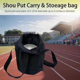 Sevance shot put bag is designed to snugly fit 6-16 lb shot puts