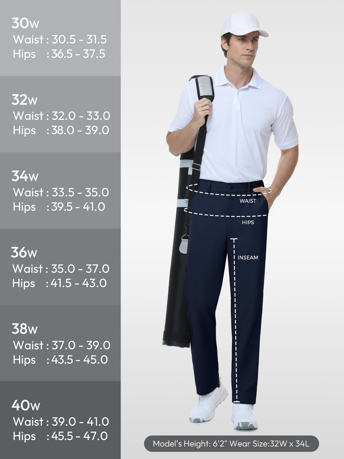 SEVEGO Extra Long Pants stretch fabric detail enabling comfortable movement.