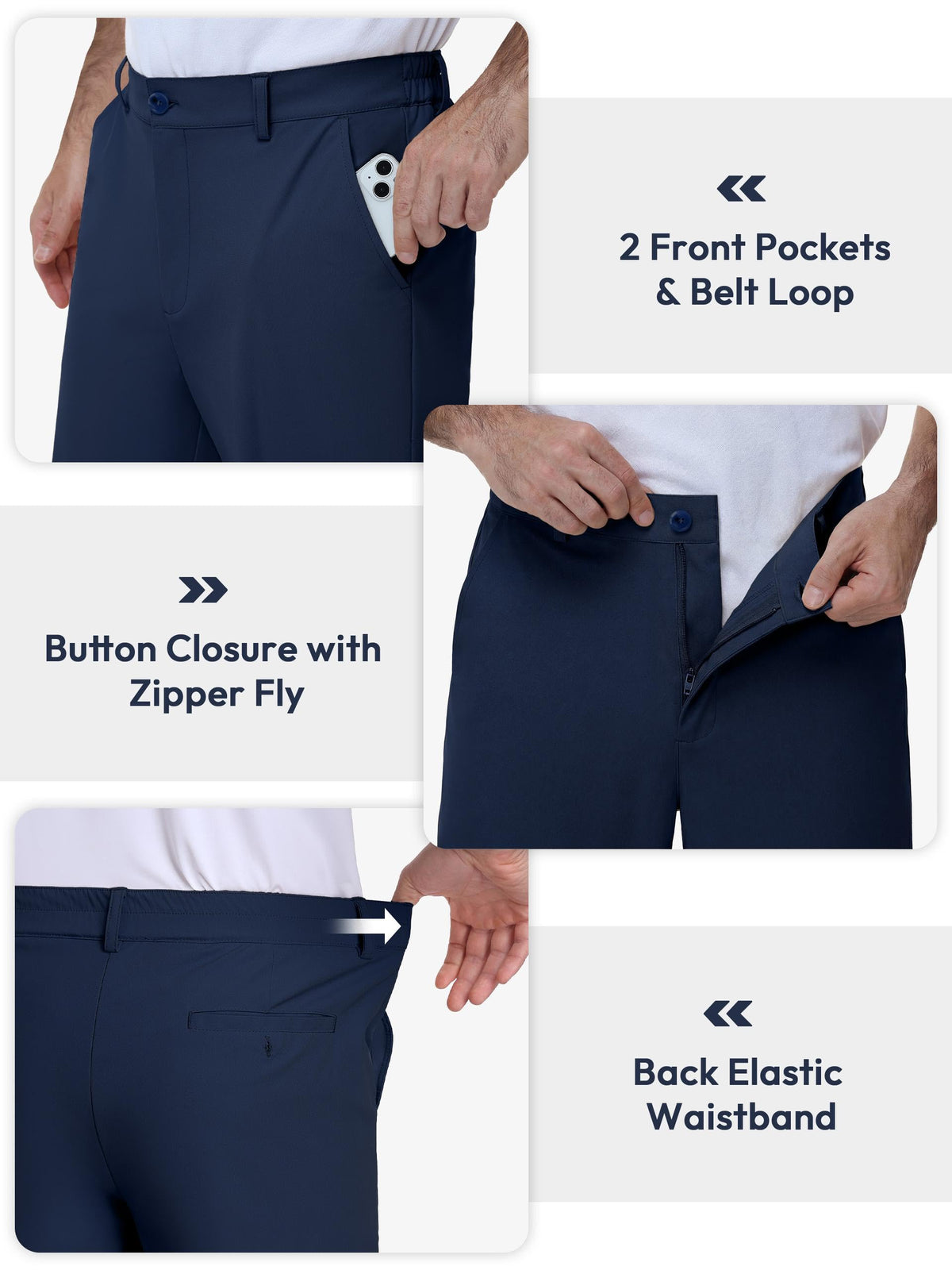 SEVEGO Extra Long Pants two front pockets for secure everyday storage.
