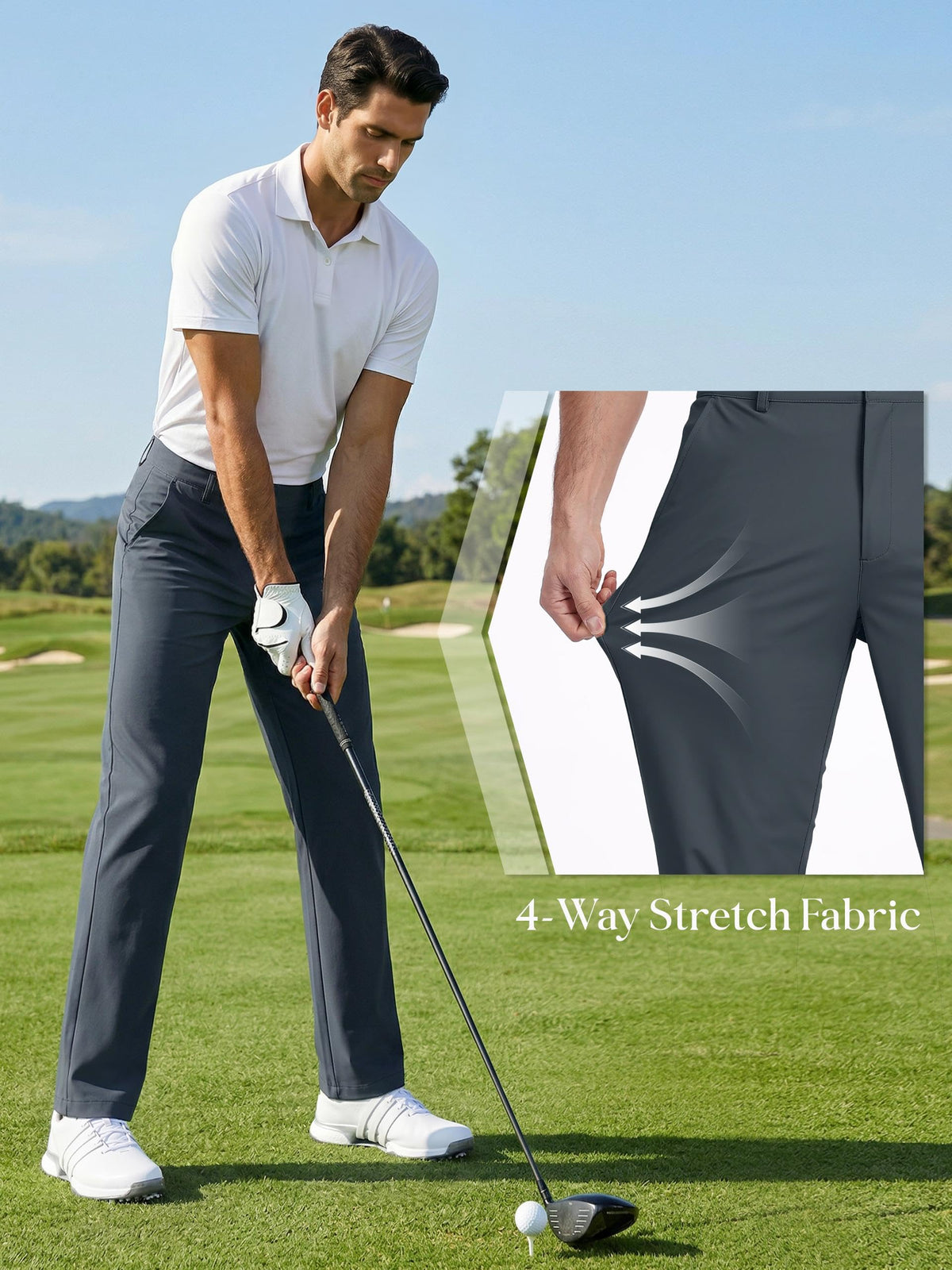 SEVEGO extra tall golf pants belt loops for a neat, versatile look