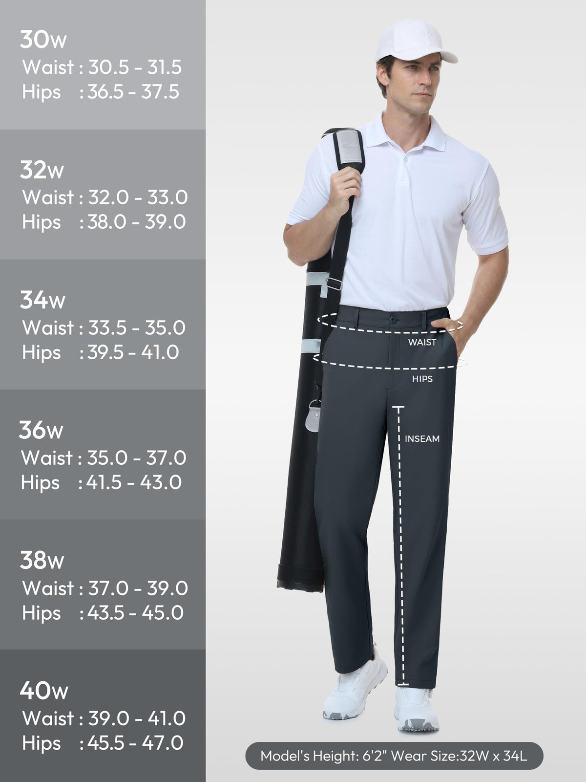 SEVEGO extra tall golf pants inseam 38 inches designed for extra-long legs