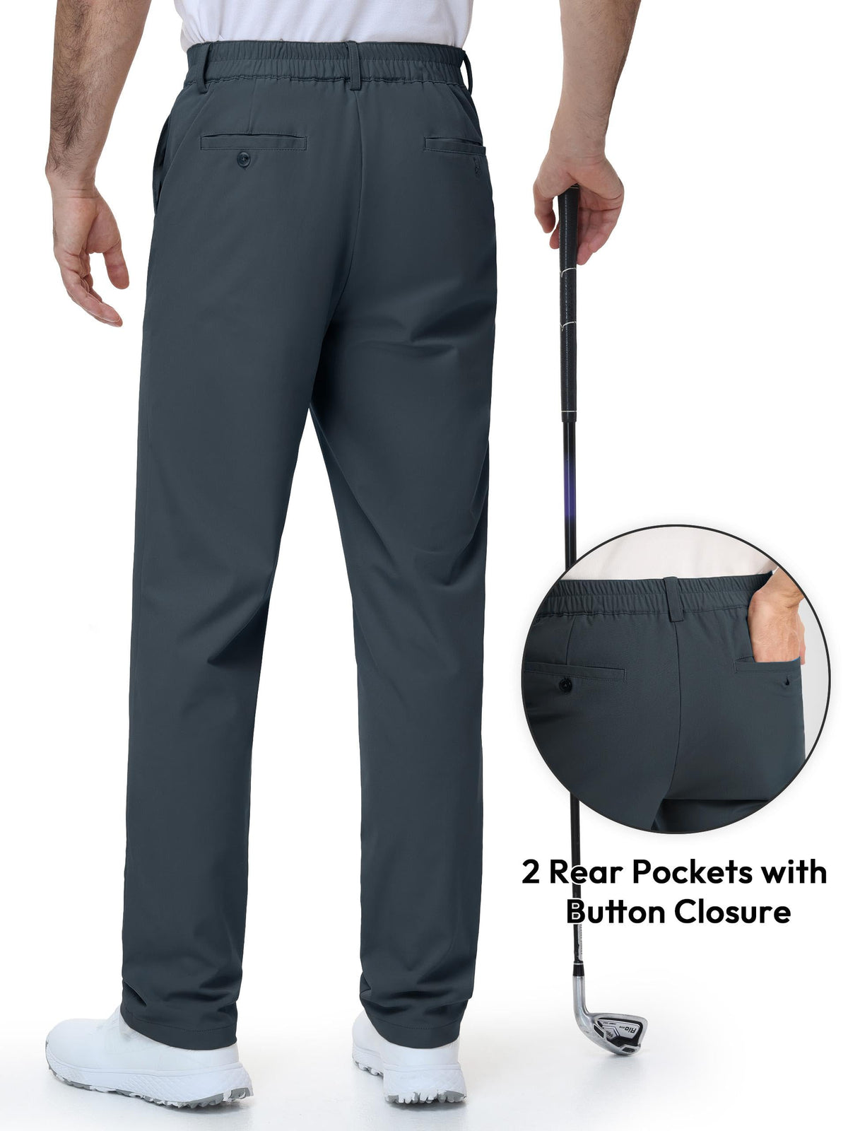 SEVEGO extra tall golf pants pocket detail with deep front pockets