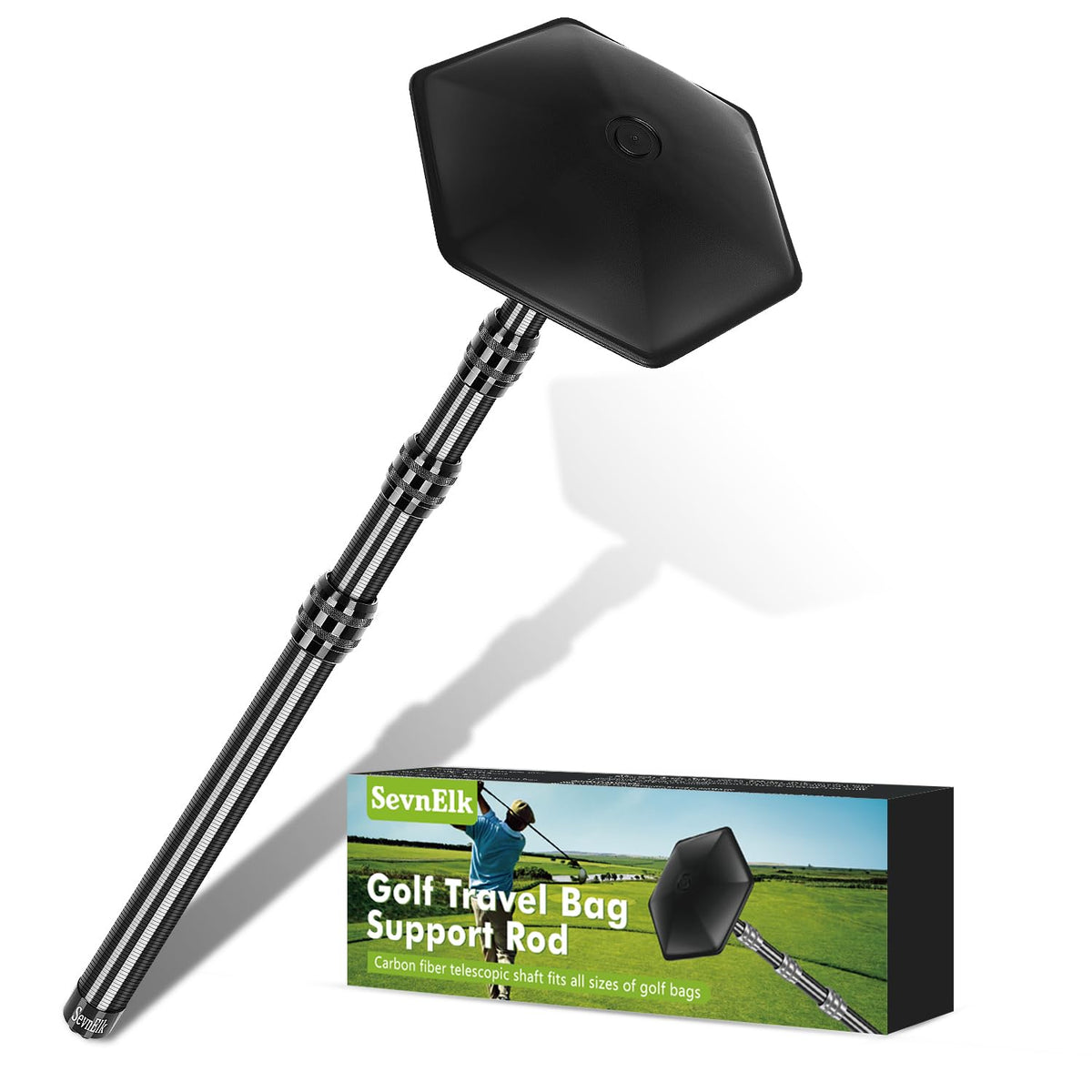 SevnElk carbon fiber golf pole demonstrates lightweight strength for travel