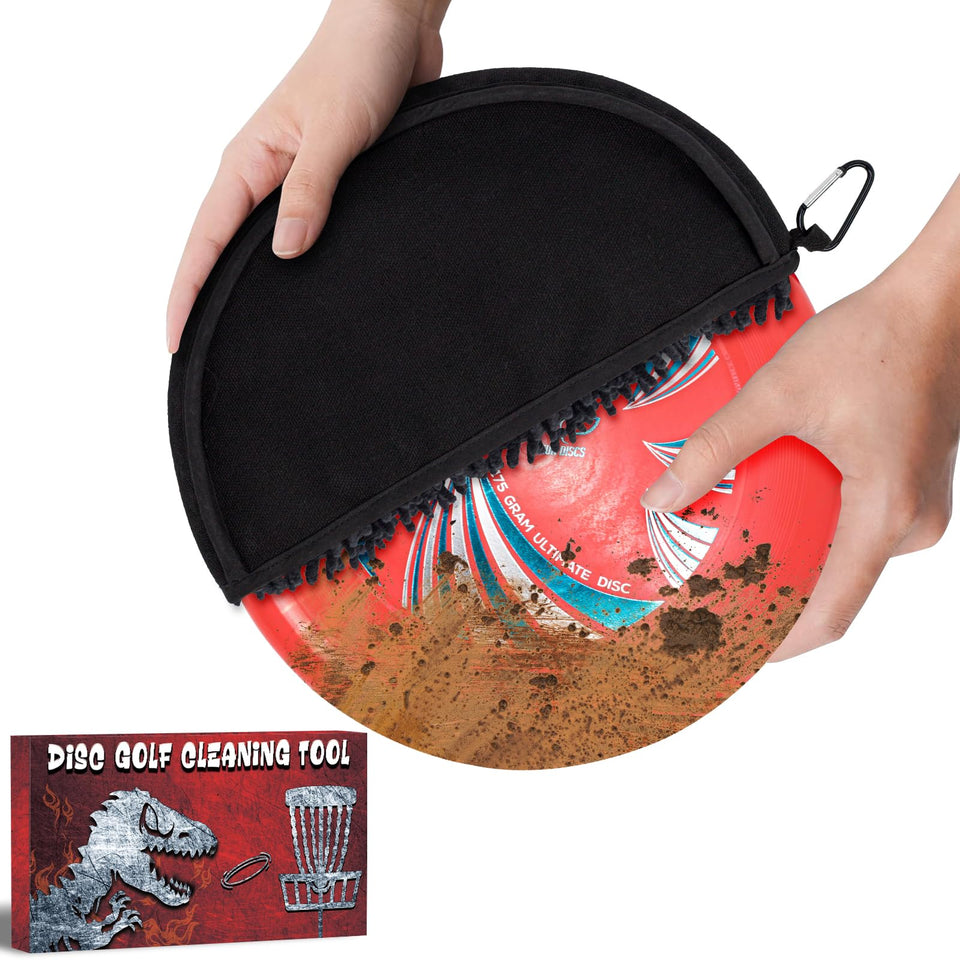sewrung disc golf cleaning tool front view for quick on-course cleanups.