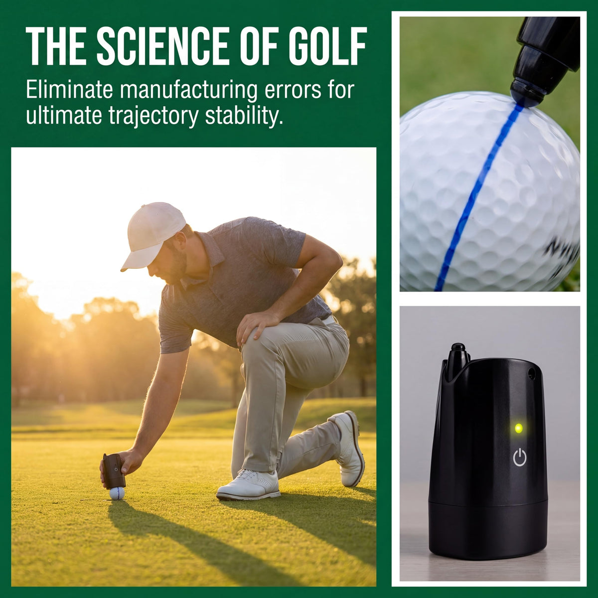 SEYIMTU golf ball spinner equatorial distribution line clearly centers the ball.