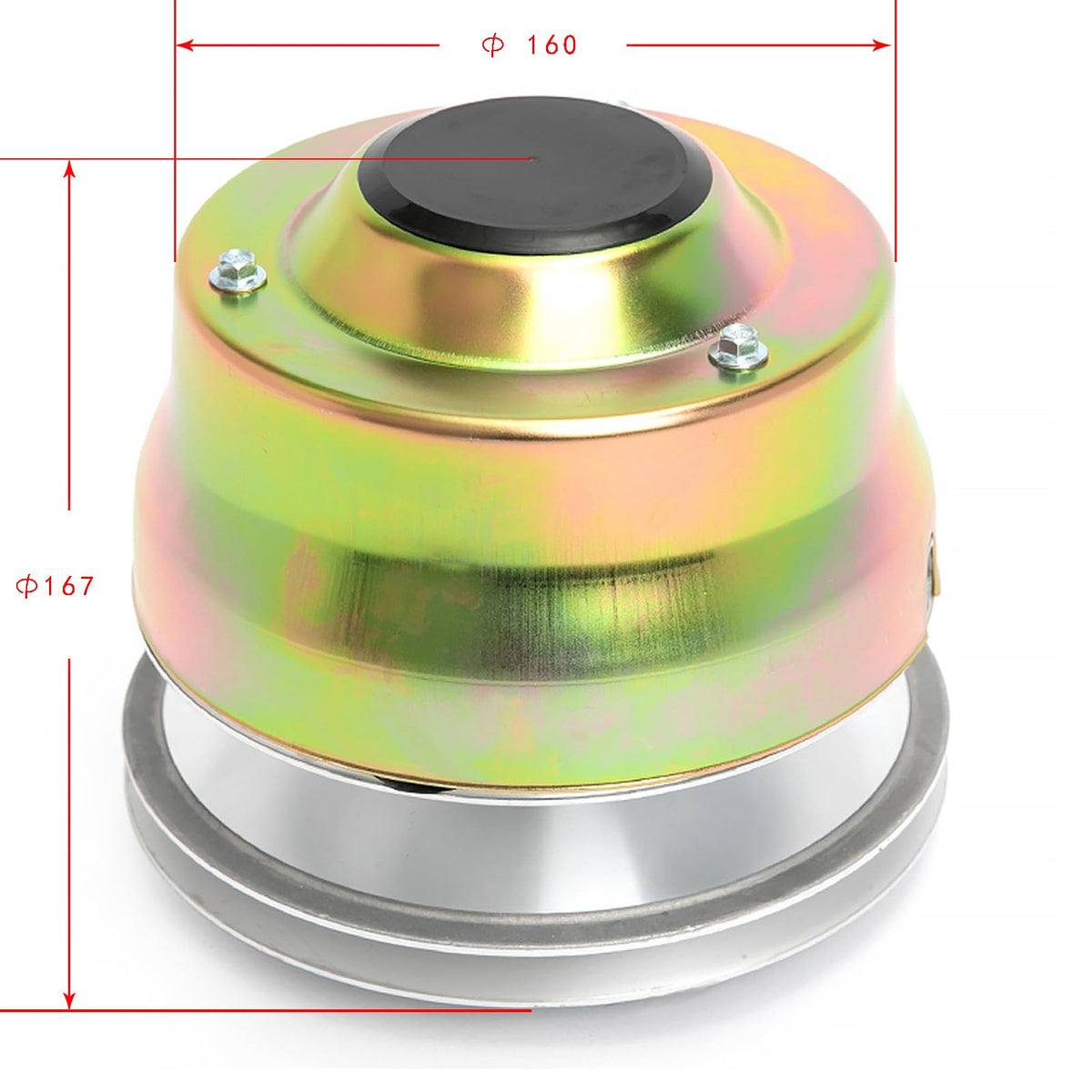 SFriding aluminum drive clutch dissipates heat for steady cart performance.