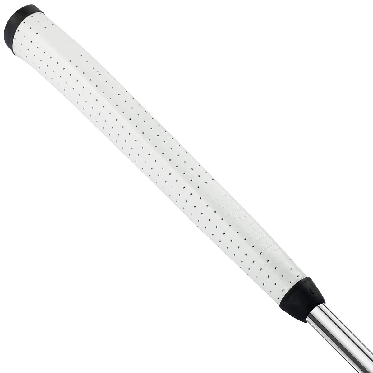 Shabier light weight breathable leather putter grip in white for smoother swings.