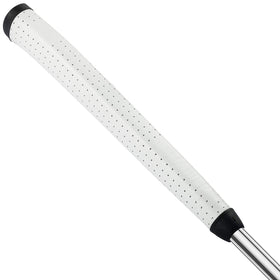Shabier light weight breathable leather putter grip in white for smoother swings.