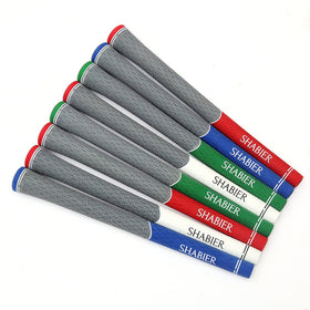 SHABIER 13-pack red golf grips close-up taper detail highlighting ergonomic tension reduction