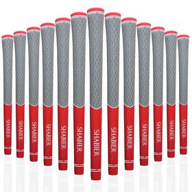 SHABIER 13-pack red golf grips top view showing durable texture for reliable grip