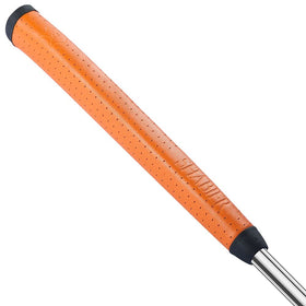 SHABIER orange leather putter grip close-up highlighting premium texture for enhanced feel