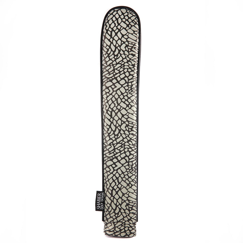 SHABIER PU leather waterproof golf alignment stick cover with elephant skin pattern protects clubs.