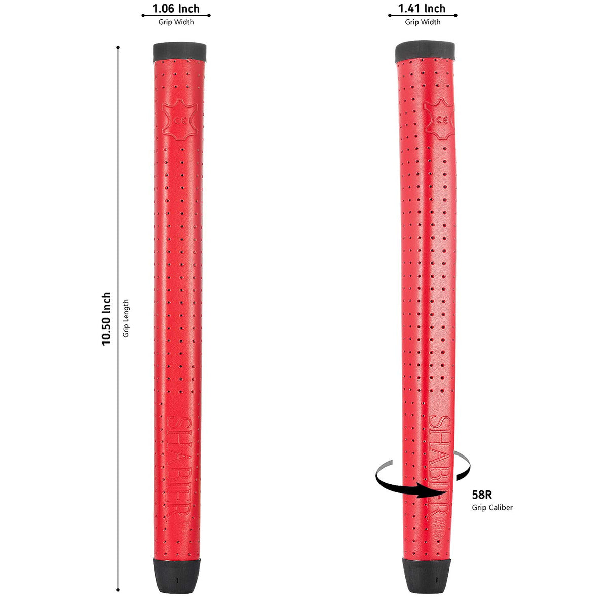 SHABIER grip with rubber inner tube for secure, confident touch