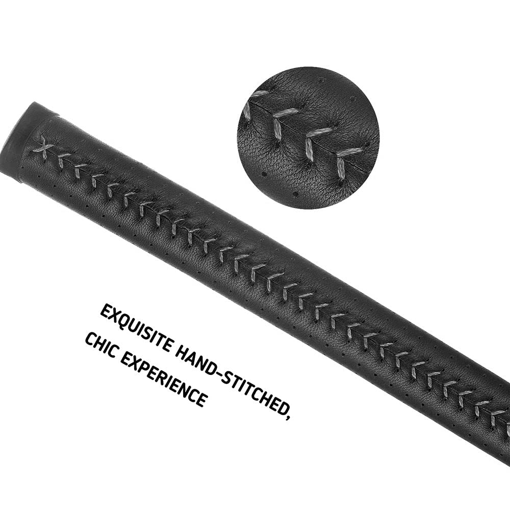 SHABIER self-breathing hole in leather putter grip for moisture control