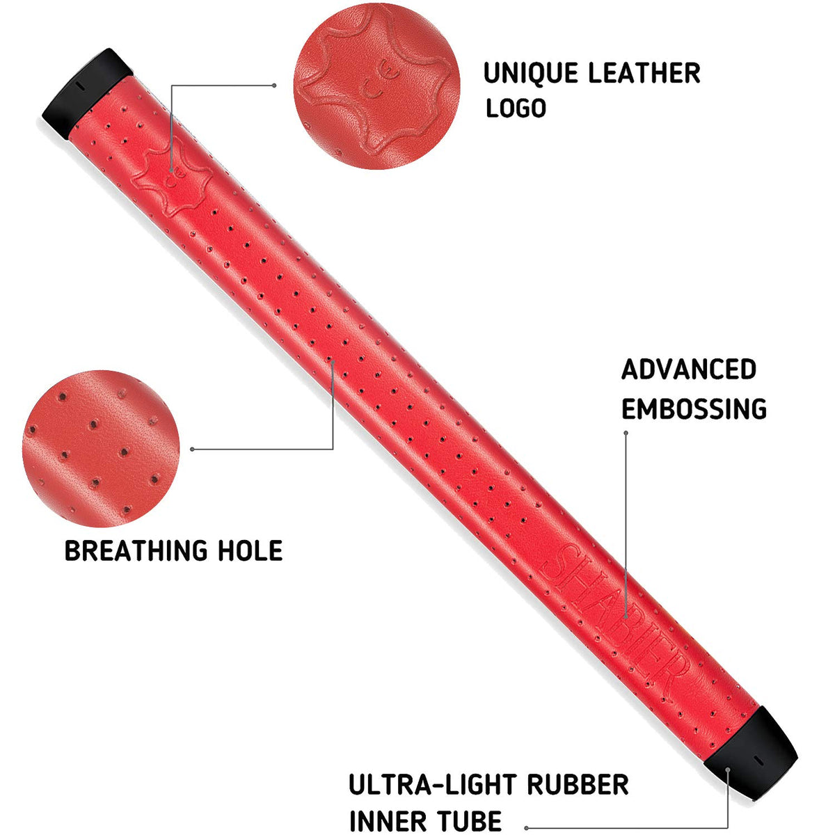 SHABIER soft leather feel offers premium comfort during rounds