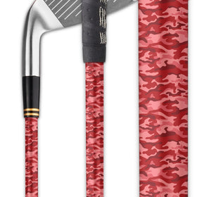 Shaft Skins camo red wrap on shaft protecting against dirt and moisture while adding style.