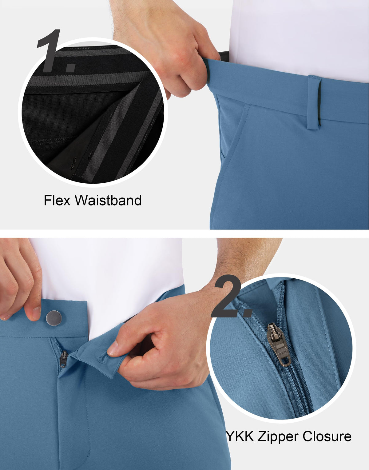 Shallowlulu flex waistband with belt loops for adjustable comfort.