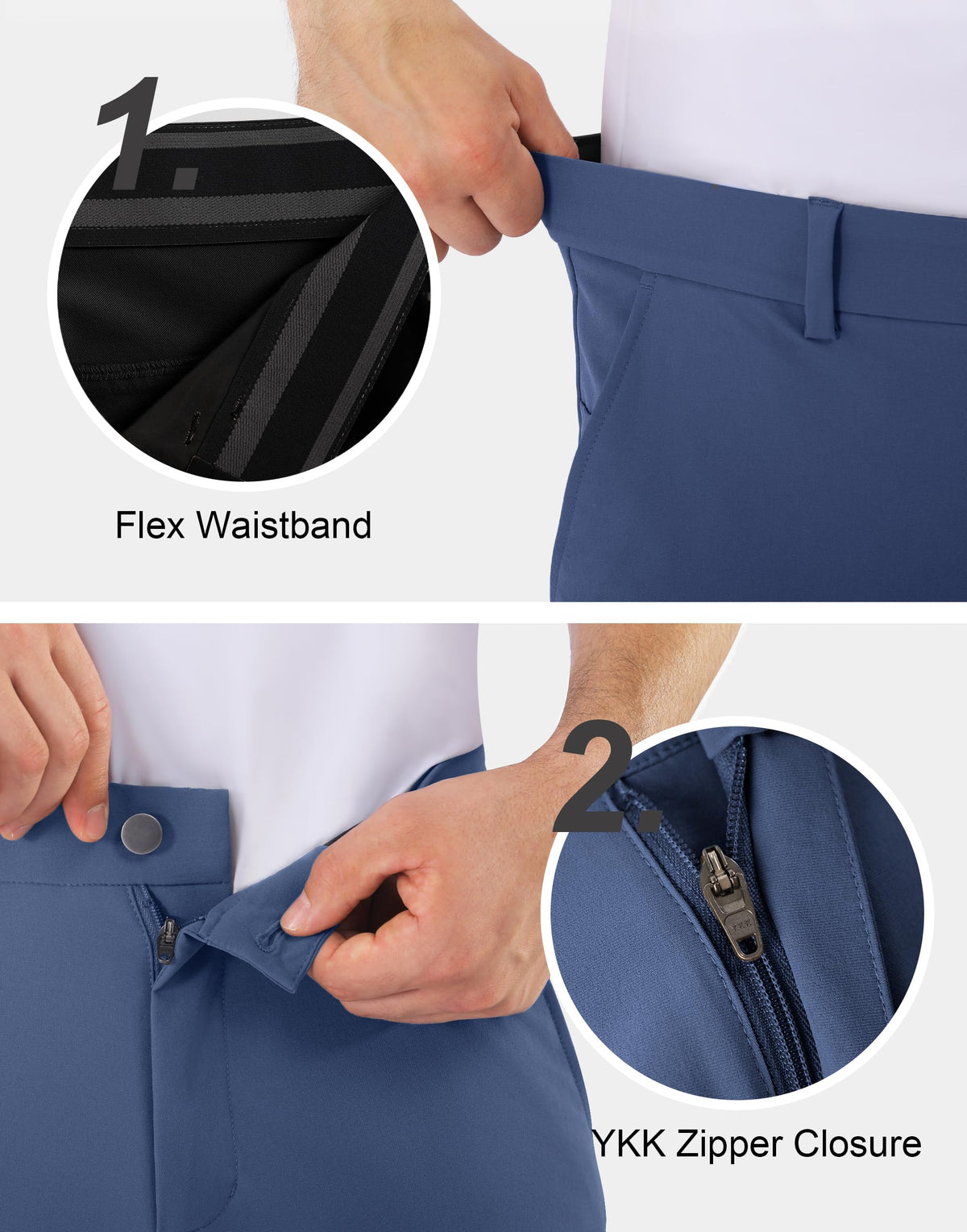 Shallowlulu golf pants with hidden zip pocket securing valuables