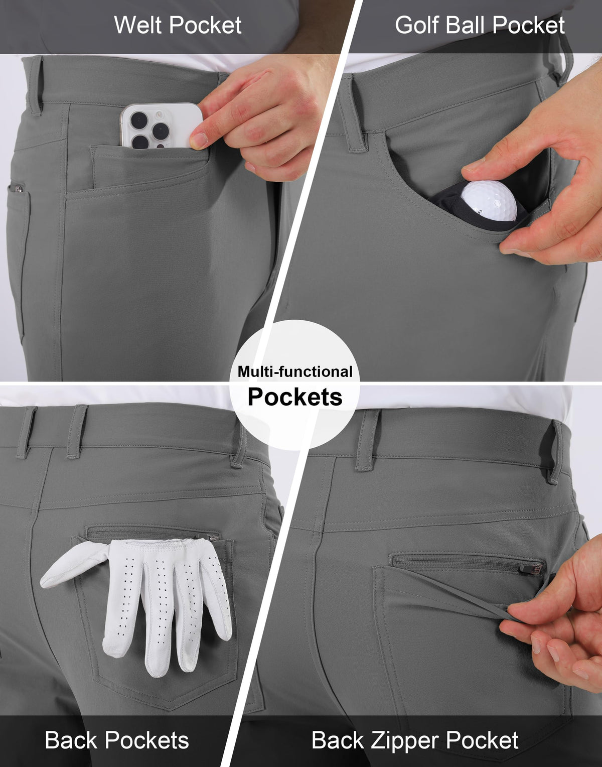 Shallowlulu men's golf pants in classic fit with a sleek silhouette.