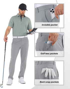 Shallowlulu men's golf pants with a flexible waistband for easy adjustment and secure fit.