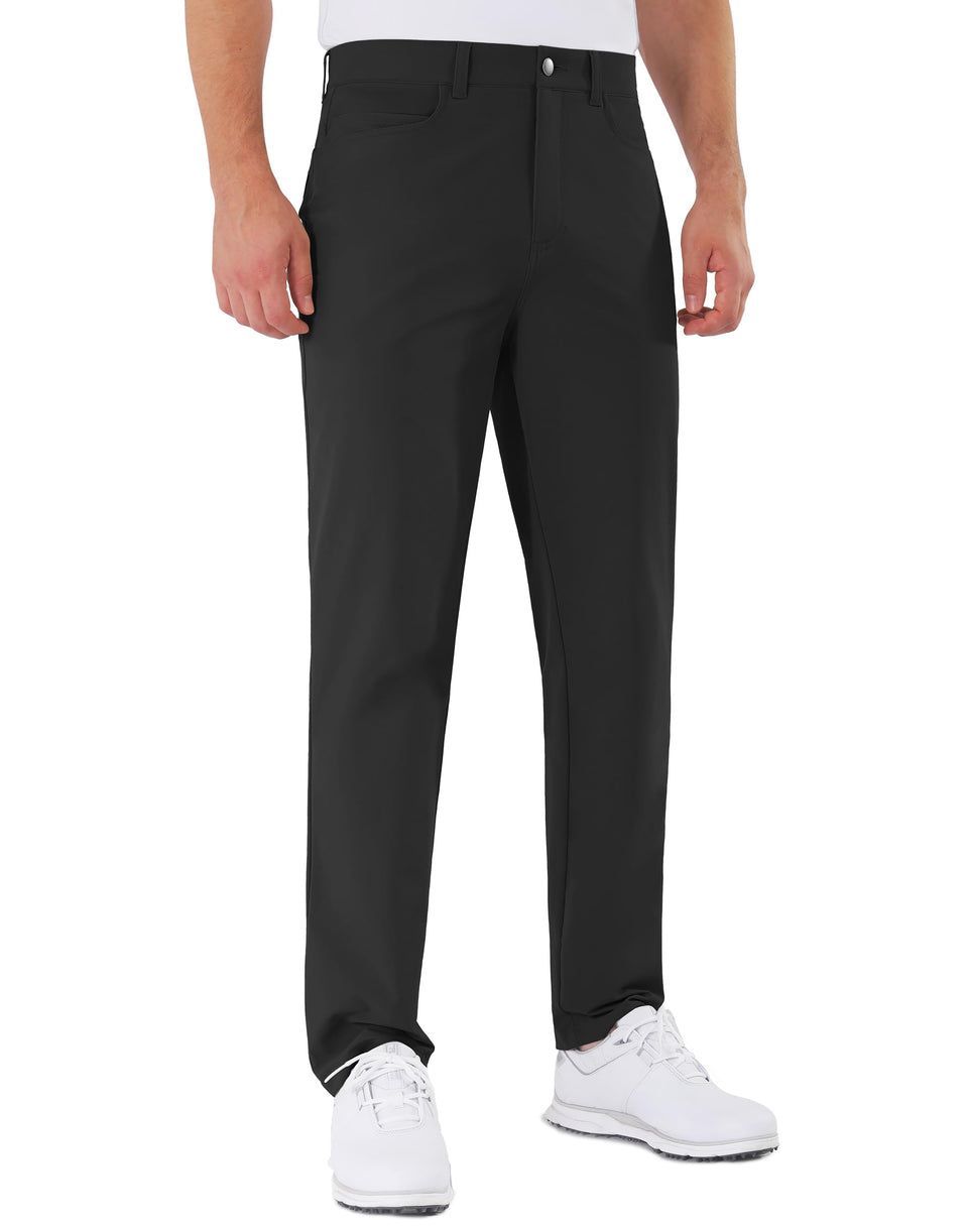 Shallowlulu men's golf pants front view with stretch fabric for mobility