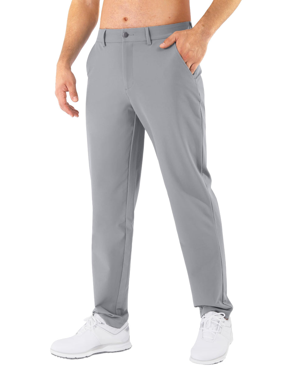 Shallowlulu men's golf pants front view showing sleek stretch fit for all-day comfort