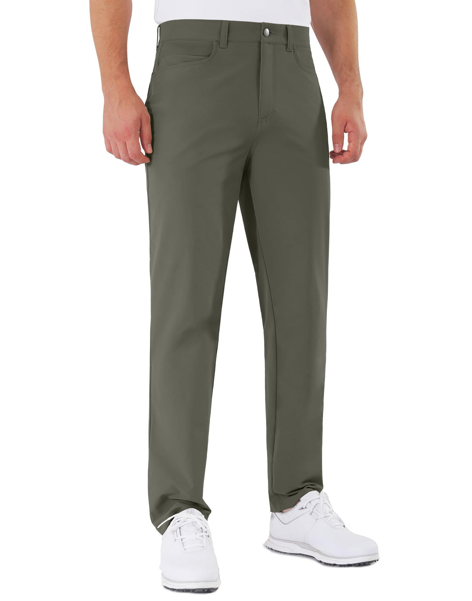 Shallowlulu men's golf pants quick-dry olive, breathable fabric keeps you cool on the course