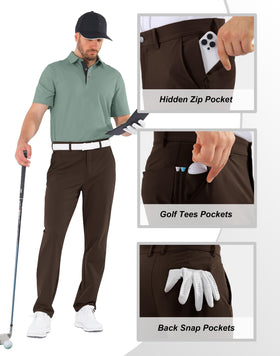 Shallowlulu men's golf pants six pockets offer secure storage during play.