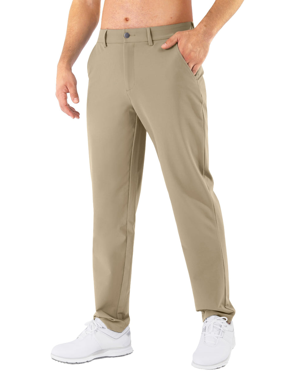 Shallowlulu men's golf pants with stretch-4-way fabric for on-course freedom of movement.