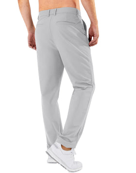 Shallowlulu men's golf pants side profile highlighting flexible fit for movement.