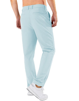 Shallowlulu men's golf pants waistband detail showing flex comfort.