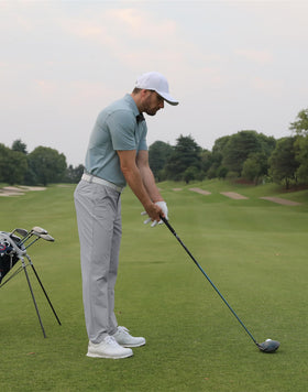 Shallowlulu men's golf pants with water-repellent finish for light rain or damp days.