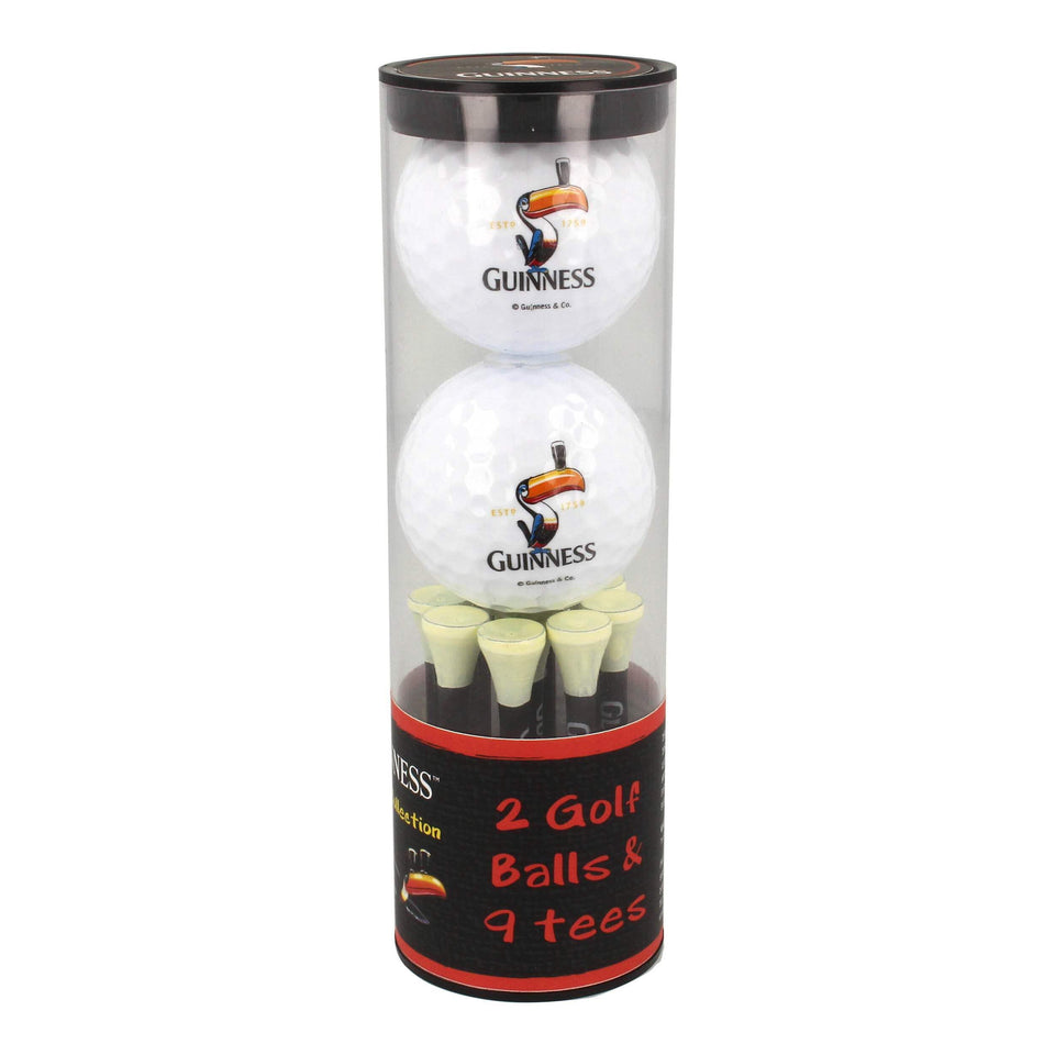 Shamrock Guinness Toucan golf balls and tees set in white, ideal gift for golfers