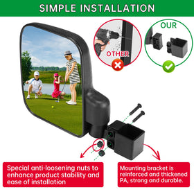 SHEJISI golf cart mirror ABS shell for outdoor durability