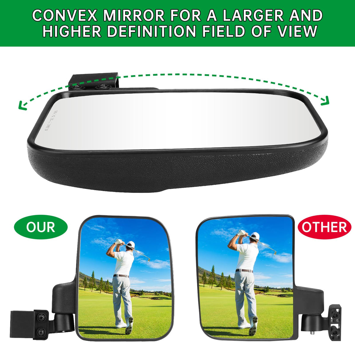 SHEJISI golf cart mirror durable for daily outdoor use