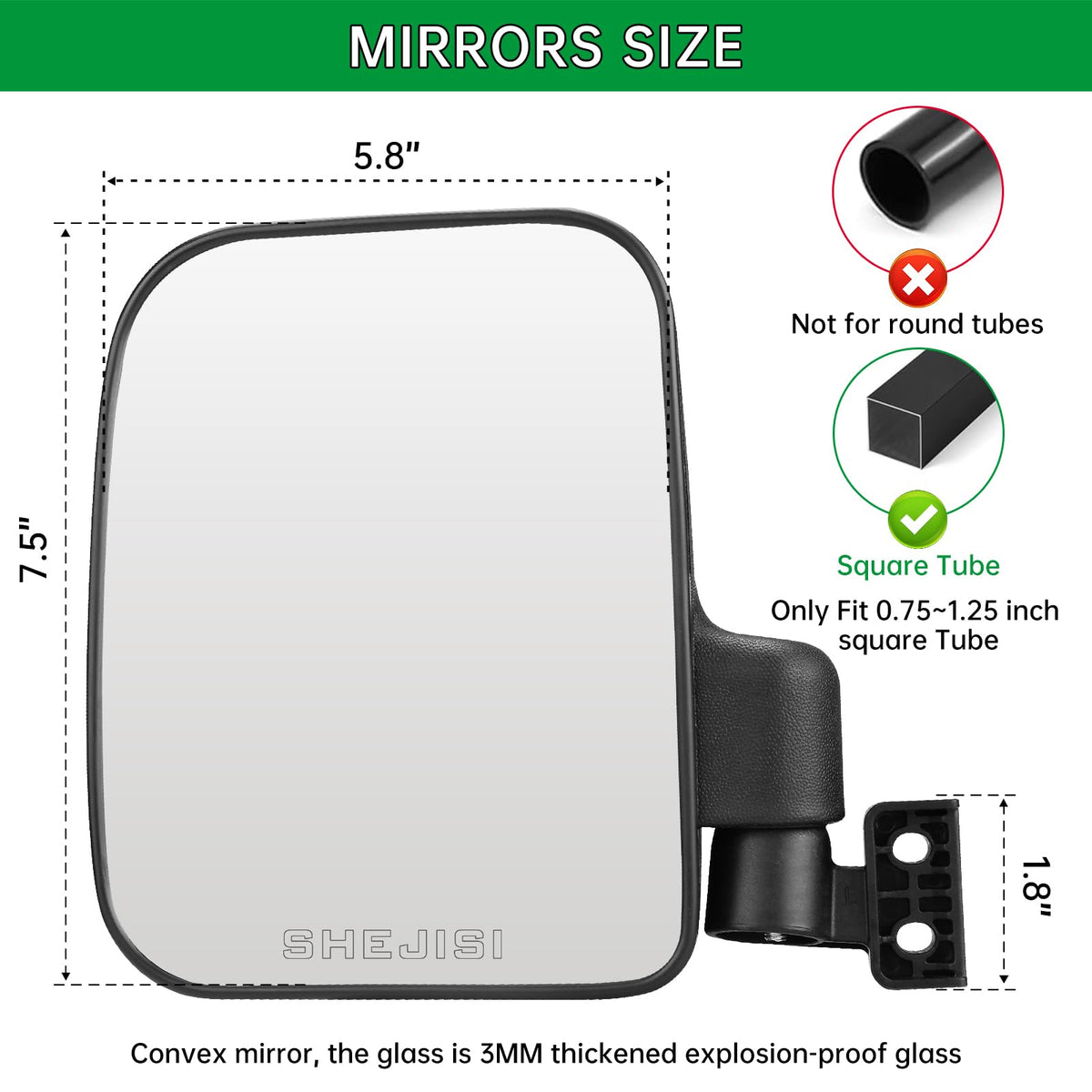 SHEJISI golf cart mirror installs with one wrench for quick setup