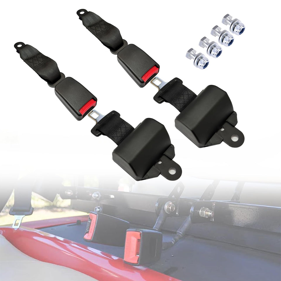 SHINETEC golf cart seat belt kit packaging showing two sets for replacement