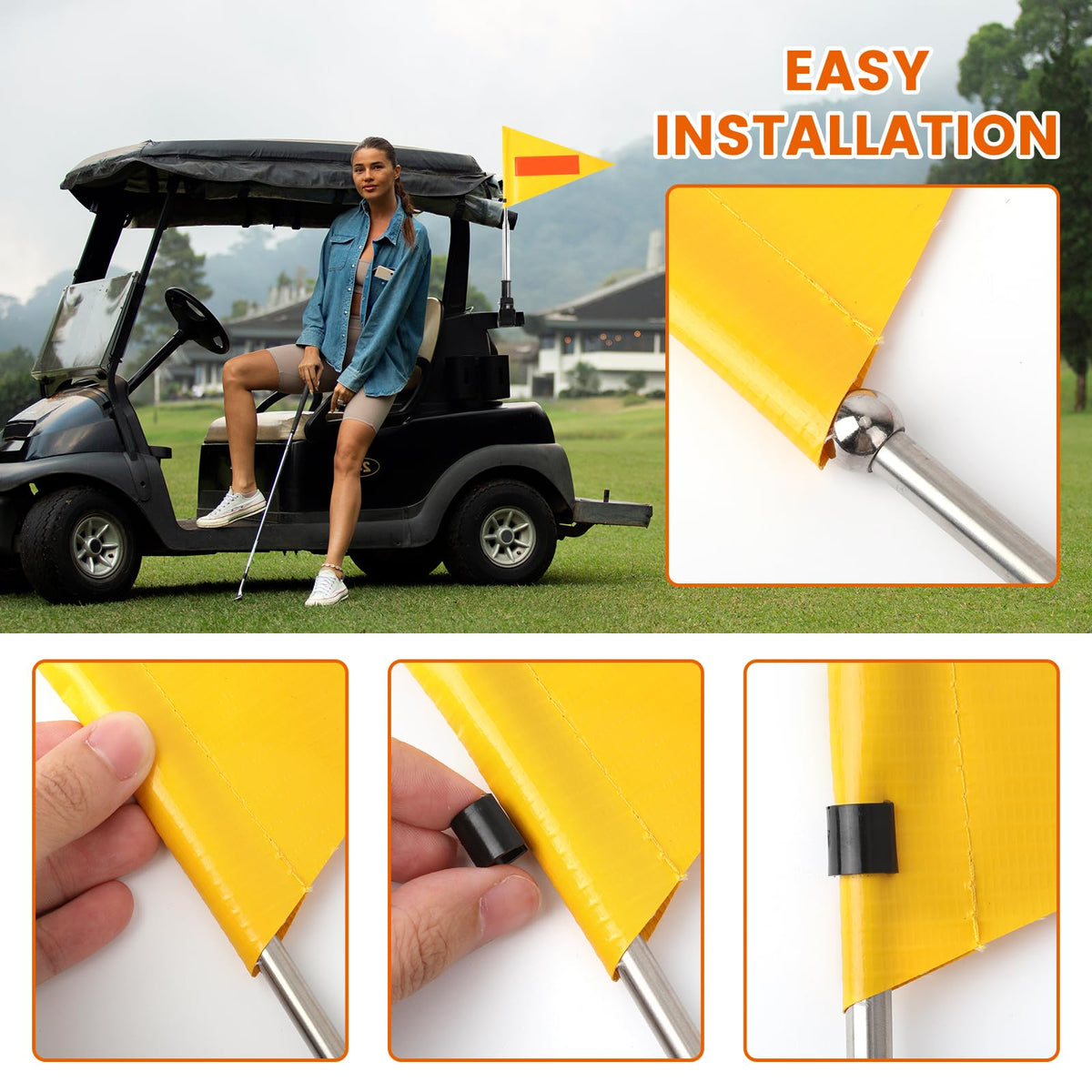 SHIQIKEJIPTY 8mm buckle clamp securely holds the flag on tubes.