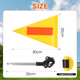 SHIQIKEJIPTY flag pole extended to 25cm for secure cart mounting.