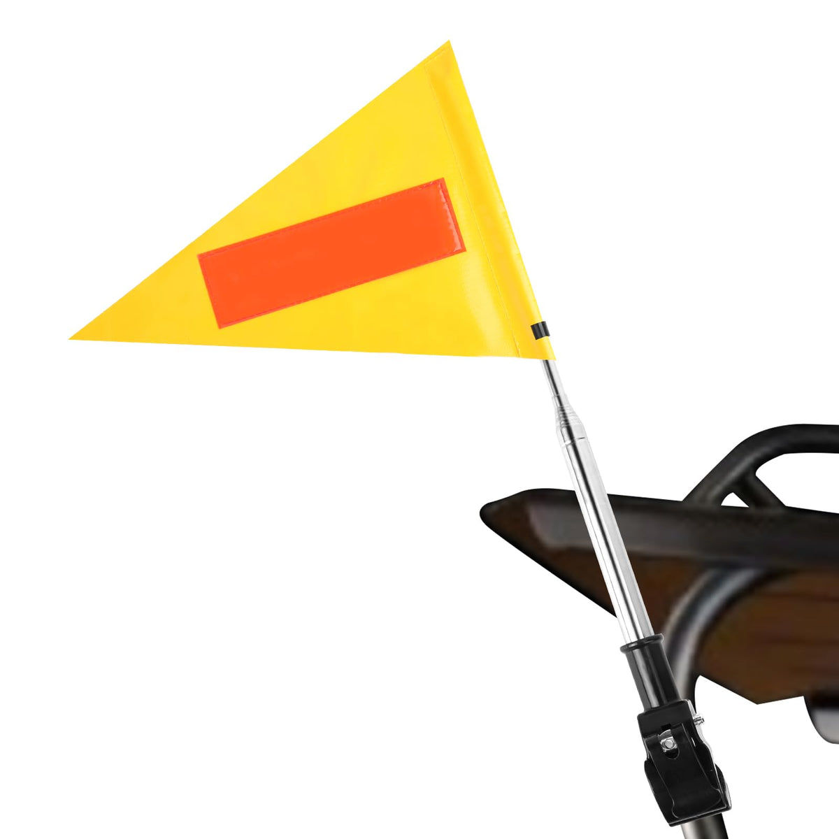 SHIQIKEJIPTY golf cart flag in yellow triangle for daytime visibility and safety.