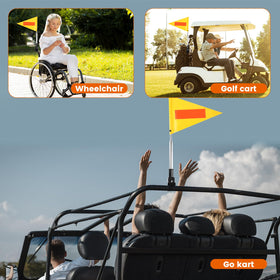SHIQIKEJIPTY multi-use flag suitable for golf carts, wheelchairs, go-karts, bikes.