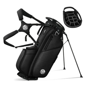 Shopsource 14-way stand bag front view with organized clubs for quick access