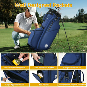 Shopsource 14-Way Golf Stand Bag with padded straps for comfortable carry.