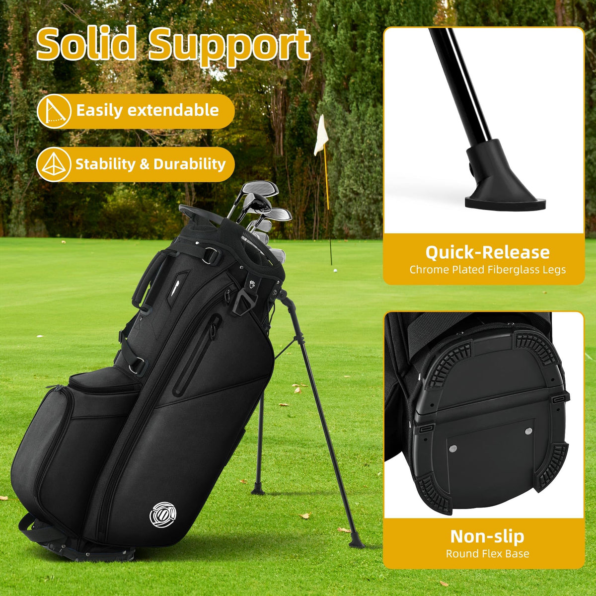 Shopsource ergonomic double-strap stand bag for comfortable all-day carry