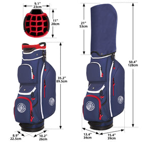 Shopsource golf cart bag lightweight 6lbs reduces fatigue during long rounds.
