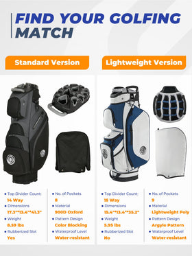 Shopsource golf cart bag featuring rain cover protection for sudden showers