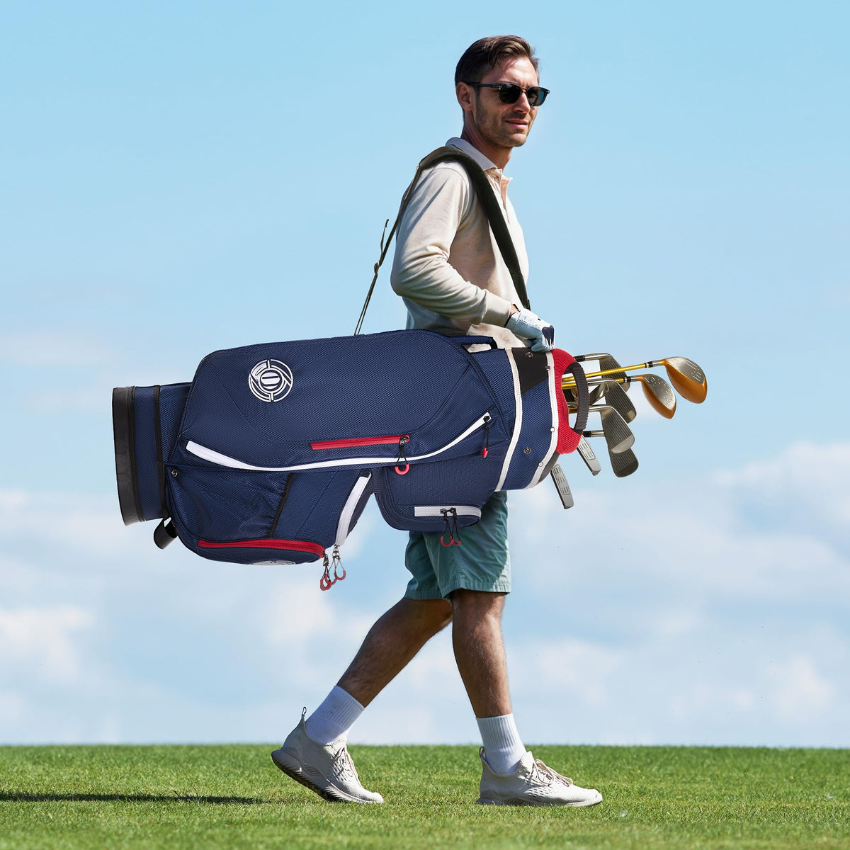 Shopsource golf cart bag rain cover and cooler pocket protect gear.